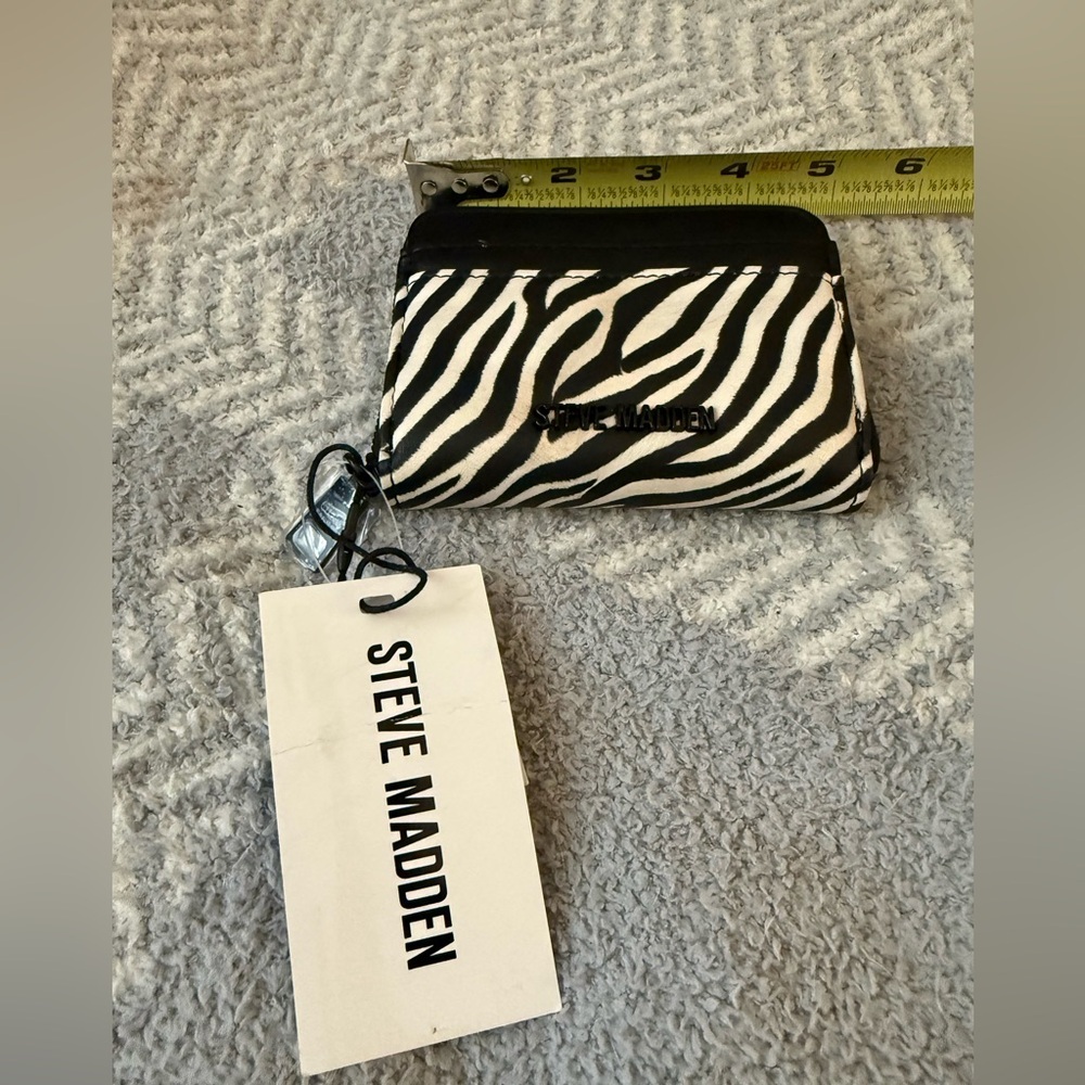 NWT Steve Madden Black and White Zebra Wallet